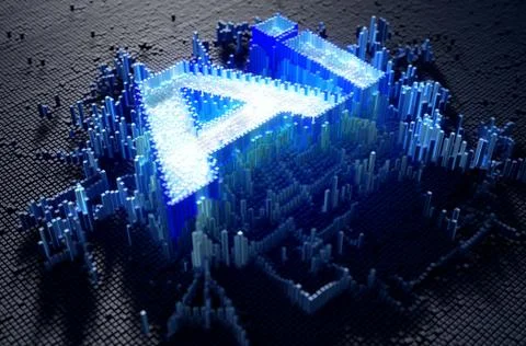 Pixel Artificial Intelligence Illustrazione stock