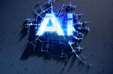 Pixel Artificial Intelligence Stockillustratie