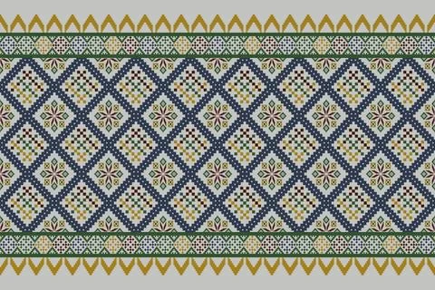 Pixel artPixel art American vector Fabric Morocco, geometric ethnic pattern 스톡 일러스트