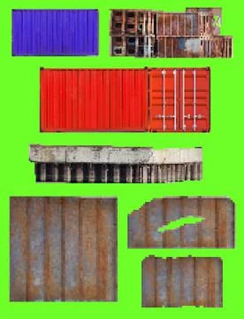 Pixel artwork illustration of 16 bit game clipart of metal fence. Ilustração Stock