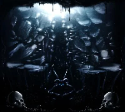 Pixel artwork illustration of 16 bit hell abyss background. 스톡 일러스트