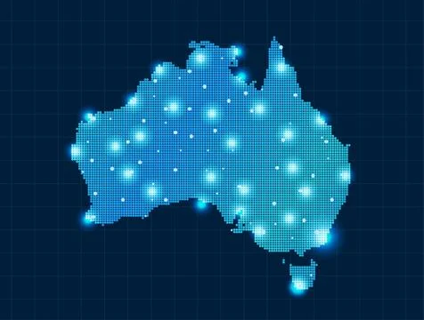 Pixel Australia map Stock Illustration
