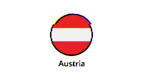 Pixel Austria flag with glitch effect on white background Stock Footage 246580393