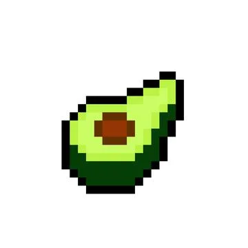 Pixel avocado image. cross stitch pattern vector illustration. Stock Illustration