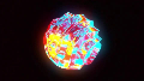 Pixel background. 3D Render abstract smooth shape chromefile colors Stock Footage 316946577