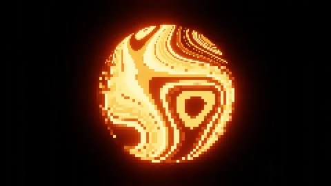 Pixel background. 3D Sphere wavy lines glowing background Stock Footage 316946570