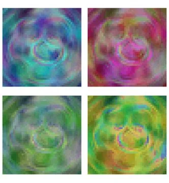 Pixel background abstract in four different color variants Stock Illustration