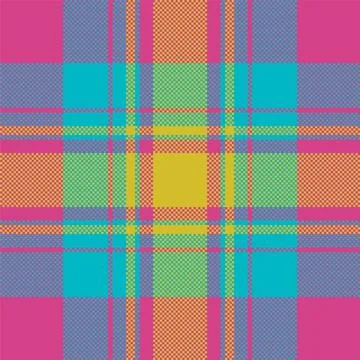Pixel background vector design. Modern seamless pattern plaid. Square texture Stock Illustration