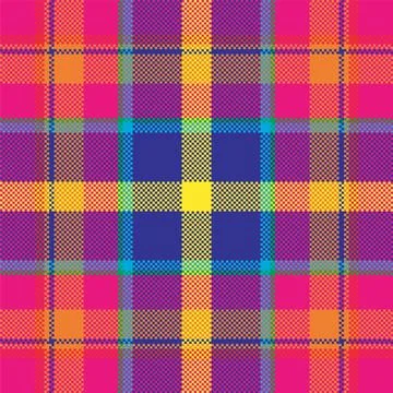Pixel background vector design. Modern seamless pattern plaid. Square texture Stock Illustration