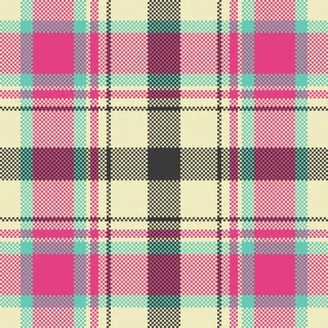 Pixel background vector design. Modern seamless pattern plaid. Square texture Stock Illustration