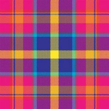 Pixel background vector design. Modern seamless pattern plaid. Square texture Stock Illustration
