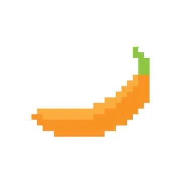 Pixel banana icon vector pixel element for game Stock Illustration