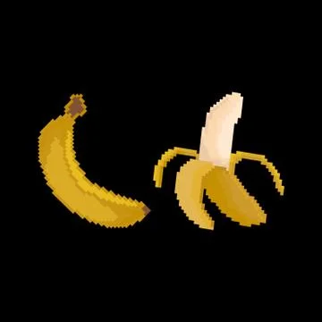 Pixel banana. Stock Illustration