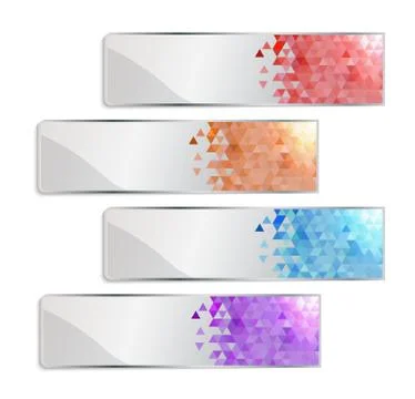 Pixel banner set Stock Illustration