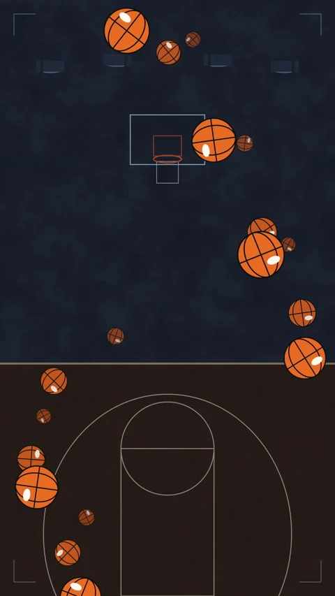 Pixel basketball bounce animation background motion loop Vídeo Stock 346650430