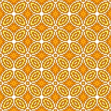 Pixel Batik Kawung Seamless Pattern Illustrazione stock