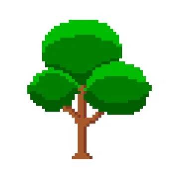 Pixel beech with spherical crowns Stock Illustration