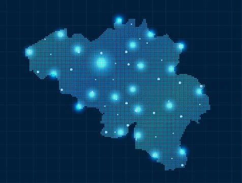 Pixel Belgium map Illustrazione stock