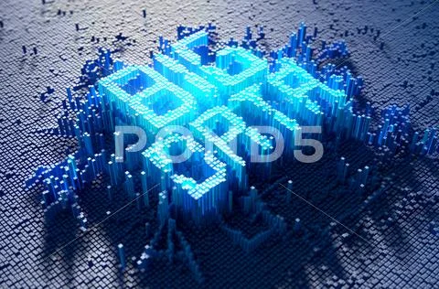 Pixel Big Data Concept Stock Illustration