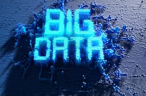 Pixel Big Data Concept Stock Illustration