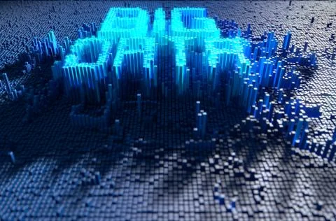 Pixel Big Data Concept 스톡 일러스트