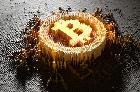 Pixel Bitcoin Concept Illustrazione stock