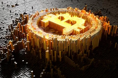 Pixel Bitcoin Concept Stock Illustration