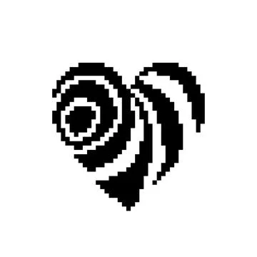 Pixel black heart. Vector Illustration. イラスト素材