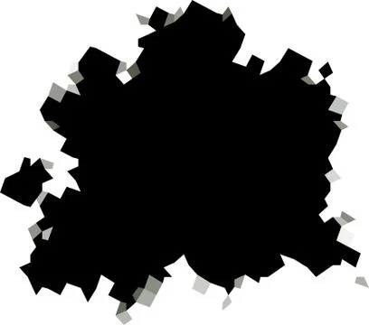 Pixel black hole shape in white surface Illustrazione stock