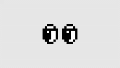 Pixel blinking eyes animation. Pixelated eyes icon retro style 8 bit arcade game Stock Footage 328499589