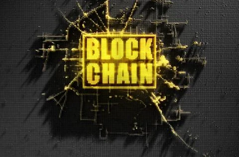 Pixel Block Chain Stock Illustration