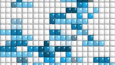 Pixel blue and white Stock Footage