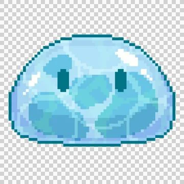 Pixel Blue Slime Stock Illustration
