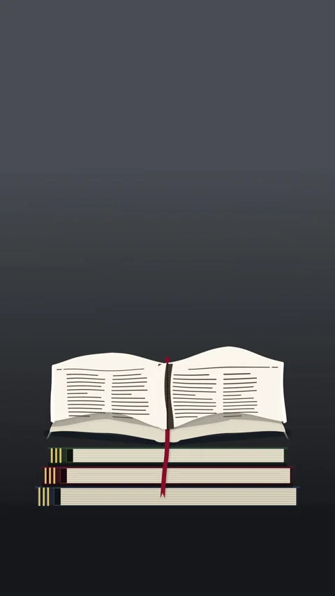 Pixel book animation stack pages open loop reading study dark Stock Footage 346552465