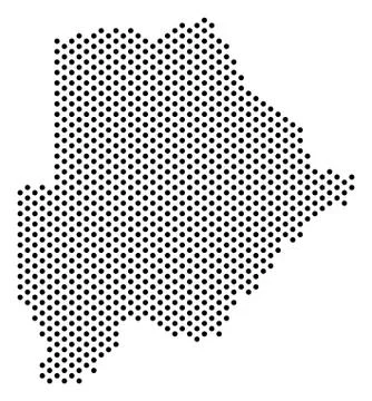 Pixel Botswana Map Stock Illustration