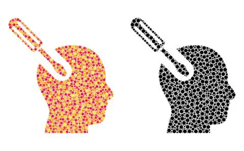 Pixel Brain Tool Mosaic Icons Stockillustratie