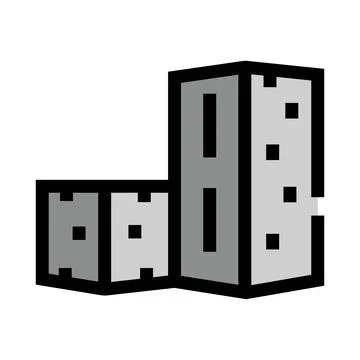 Pixel buildings icon representing urban development and cityscape Ilustración de archivo
