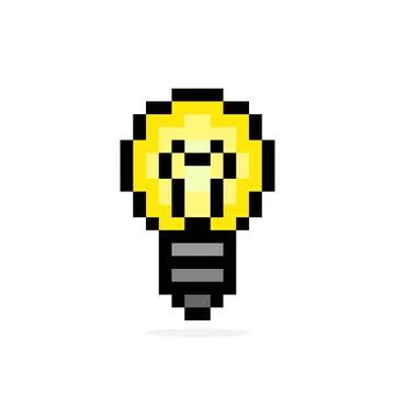 Pixel bulb image. Vector illustration of cross stitch pattern. Stock Illustration