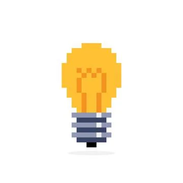 Pixel bulb image. Vector illustration of cross stitch pattern. Stock Illustration