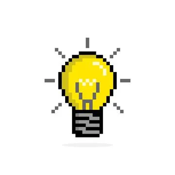 Pixel bulb image. Vector illustration of cross stitch pattern. Stock Illustration