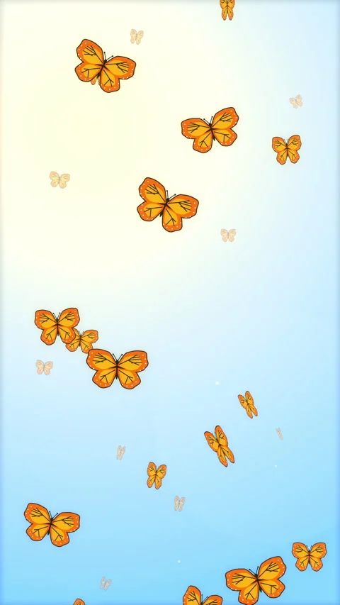 Pixel butterfly animation flying across blue sky, retro video loop Stock Footage 346648615