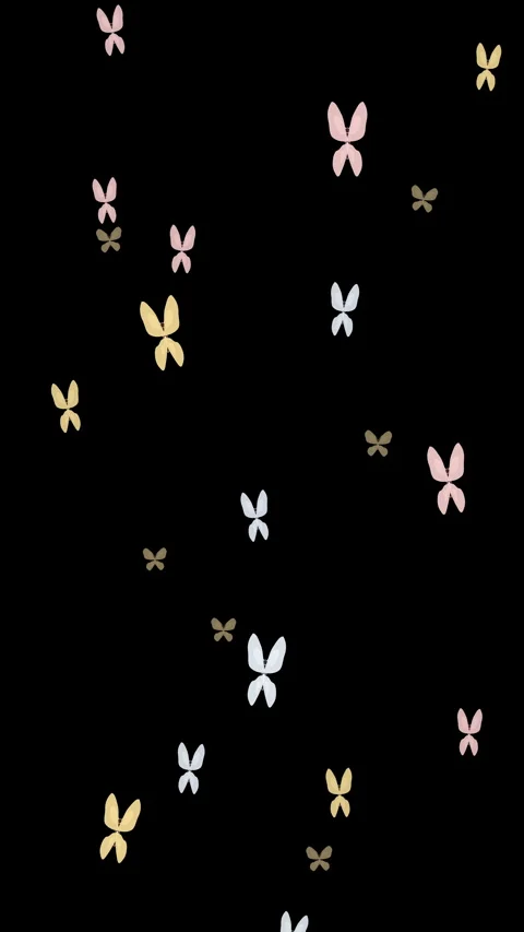 Pixel butterfly animation flying on black background loop footage Stock Footage 346637590