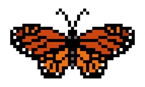 Pixel butterfly image Vector Stock Illustration