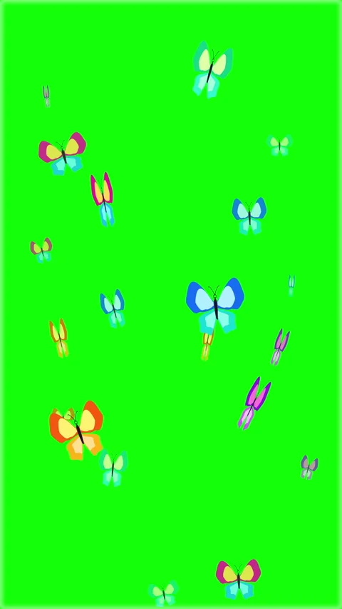 Pixel butterfly loop animation flying vibrant colorful insect footage Stock Footage 346645099