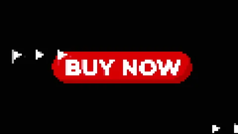 Pixel buy now button glitch icon animated. Video stock 168403280
