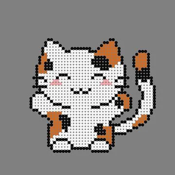 Pixel calico cat image. Vector Illustration. Illustrazione stock