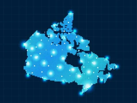Pixel Canada map Stock Illustration