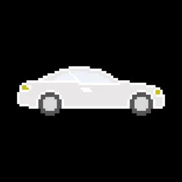 Pixel car icon Stock Illustration