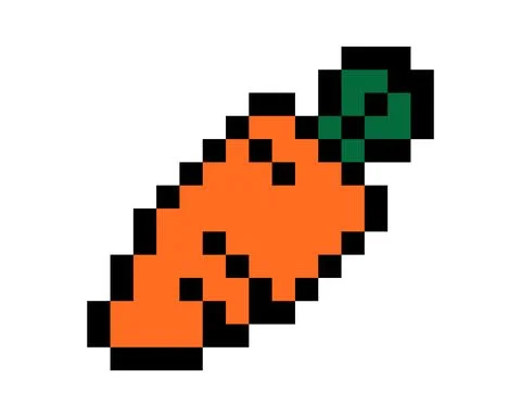 Pixel carrot image for game assets. Illustrazione stock