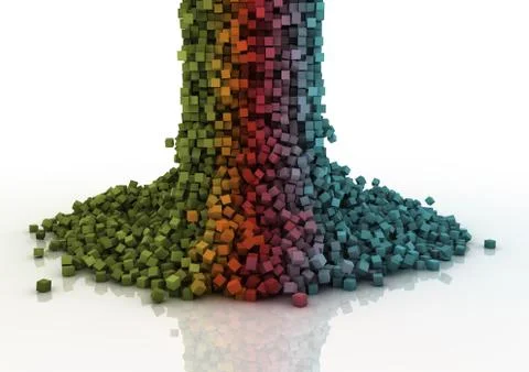Pixel cascade Stock Illustration